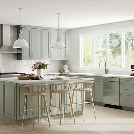 Green Craftsman cabinetry refresh — representative of Townsell Refresh projects in South Euclid bi-levels